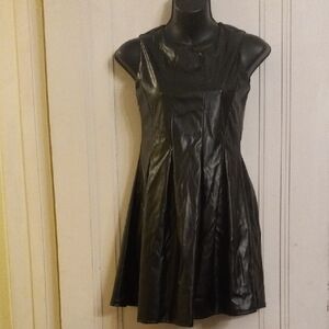 Amy Byer Black Faux Leather Mini Dress